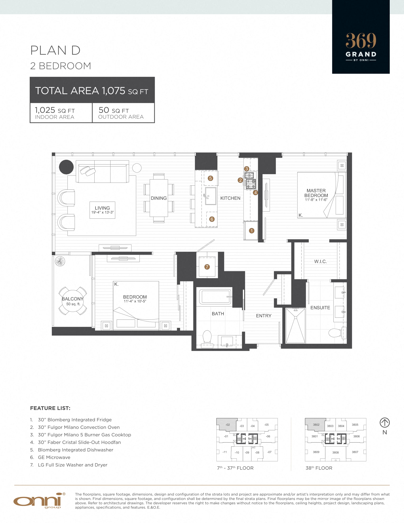 Floor plan for 2 beds, 2 baths, 1025 sqft
